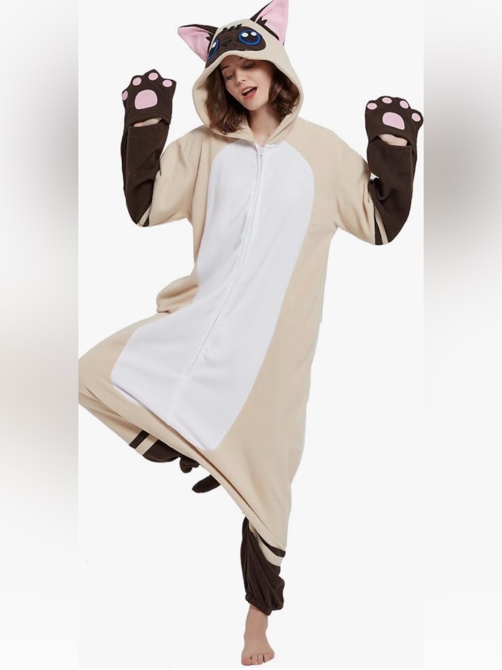 One-Piece Adult simese cat Halloween Costume